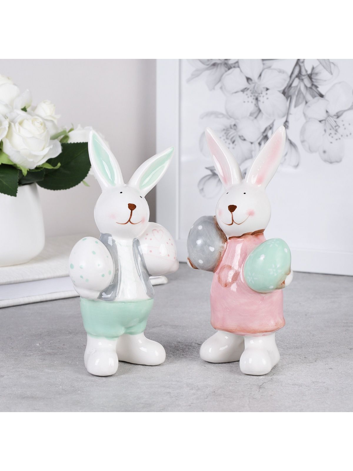 Декоративная фигурка Кролик 17,5 см RS2191017FQ для интерьера и подарка, фарфор, 17,5 см Декоративная фигурка Кролик 17,5 см RS2191017FQ для интерьера и подарка, фарфор, 17,5 см