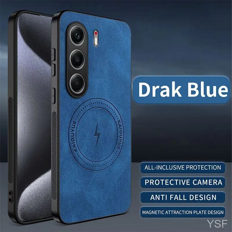 智能手机壳 用于 Tecno Camon 40 Pro 5G, 人造麂皮, 蓝色