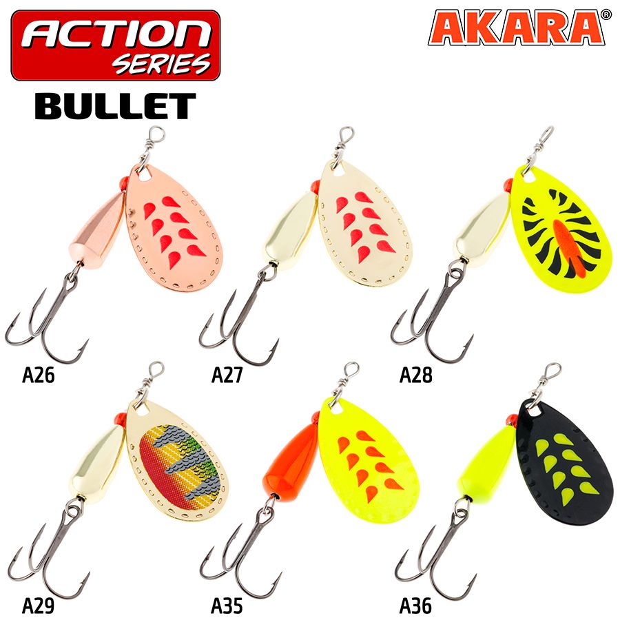 Блесна вращ. Akara Action Series Bullet 3 8 гр. 2/7 oz. A26