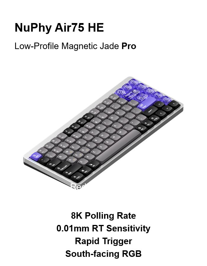 NuPhy Игровая клавиатура проводная Air75 HE, Low-Profile Magnetic