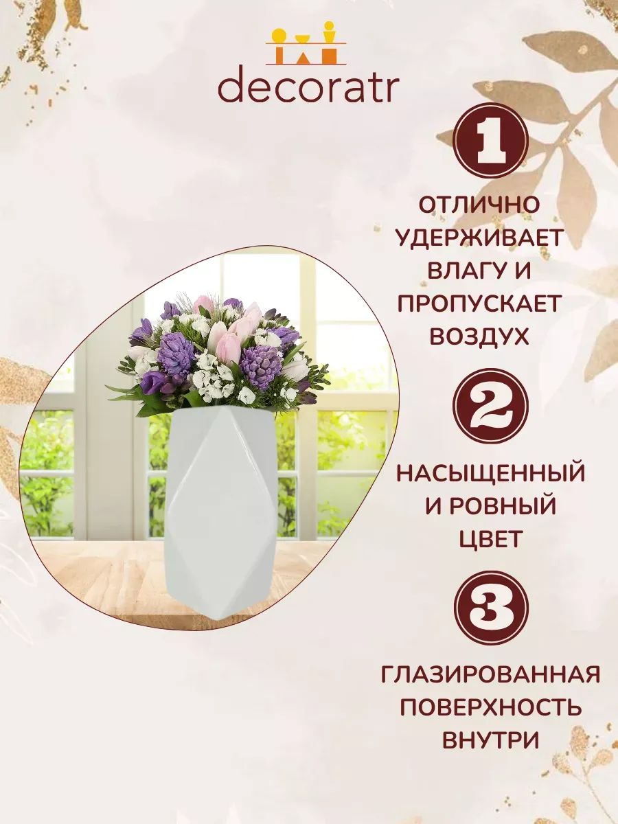 Ваза Ним 13*18 Белая HS032 ООО «Миамур» Страна:Китай