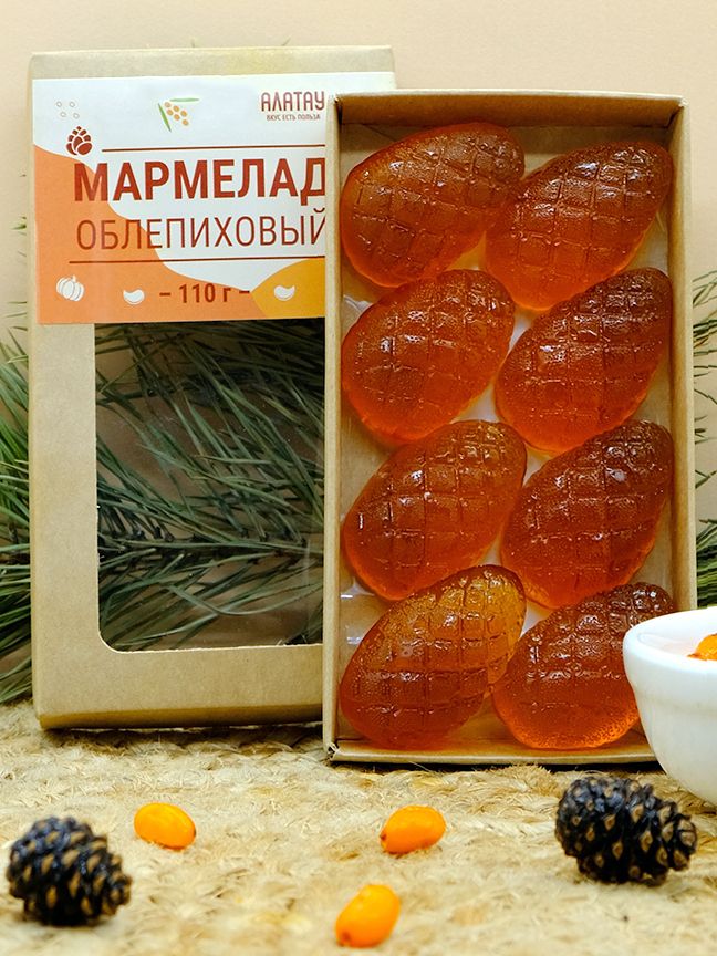 МармеладнатуральныйАлатау,облепиховый,110гр,полезныесладости