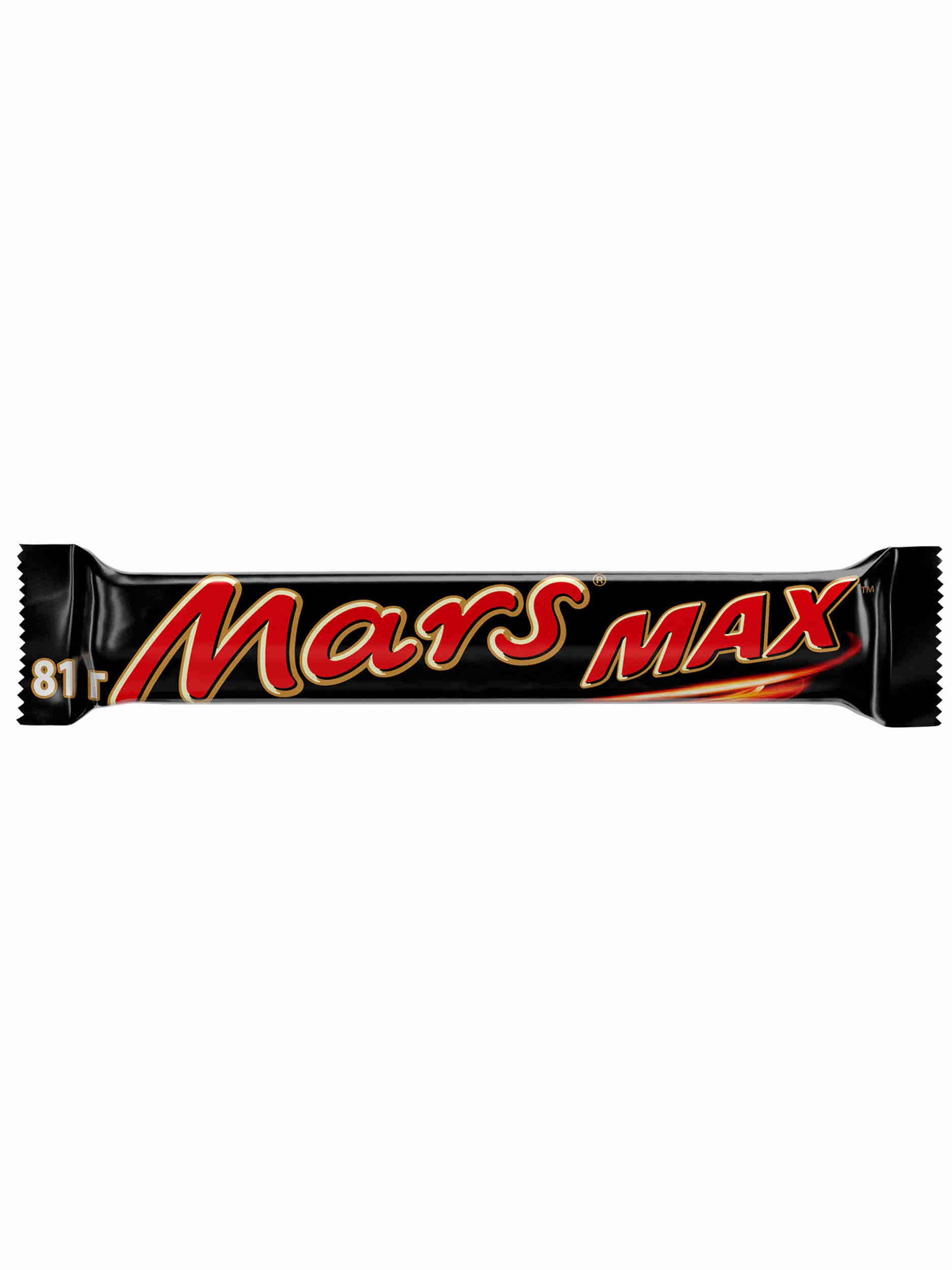Шоколадный батончик Mars Max, нуга и карамель в молочном шоколаде, 81 г