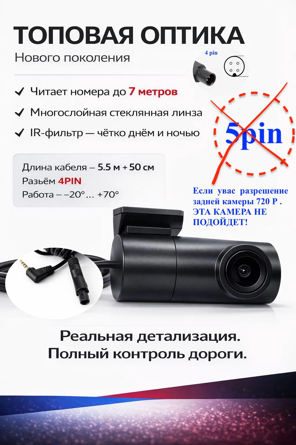 PERFECT CAM камера обзорная для автомобиля, камера заднего вида, обзор 160°
