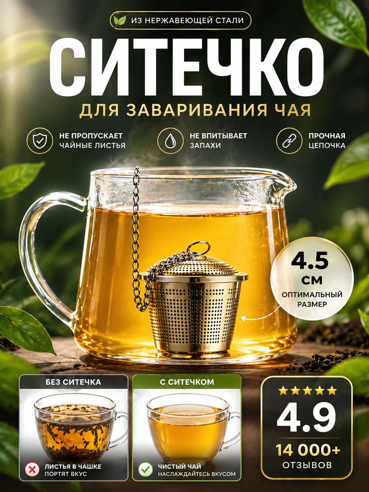 Ситечко для заварки - сито для чая, трав, для кофе кружки и чайника Prime Chef #1