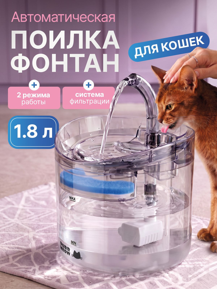 Фонтанчик для кошек питьевой, автоматическая поилка, поильник для кота #1