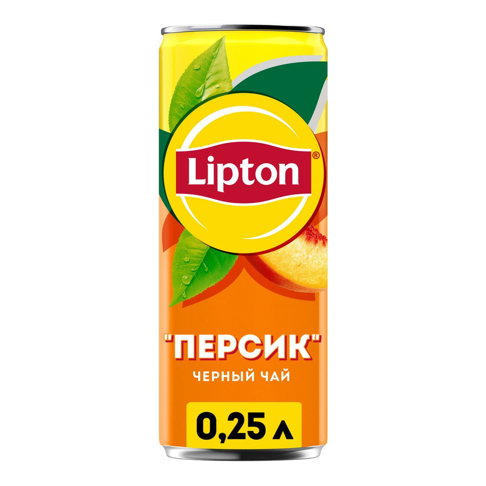 Холодный чай Lipton черный со вкусом персика, 250мл #1