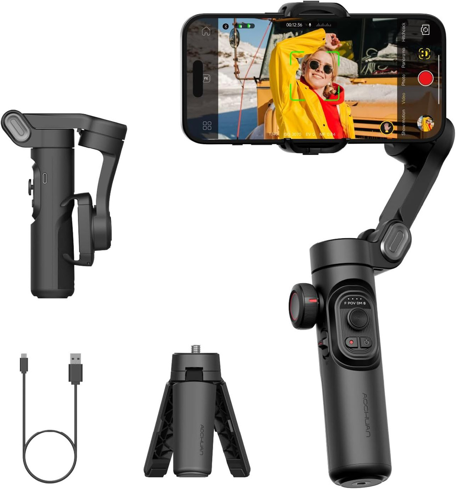 Смартфон Gimbal стабилизатор с колесом фокусировки для iPhone Android,  складной 3-осевой ручной мобильный телефон Gimbal для видеосъемки - купить  с доставкой по выгодным ценам в интернет-магазине OZON (1413036661)