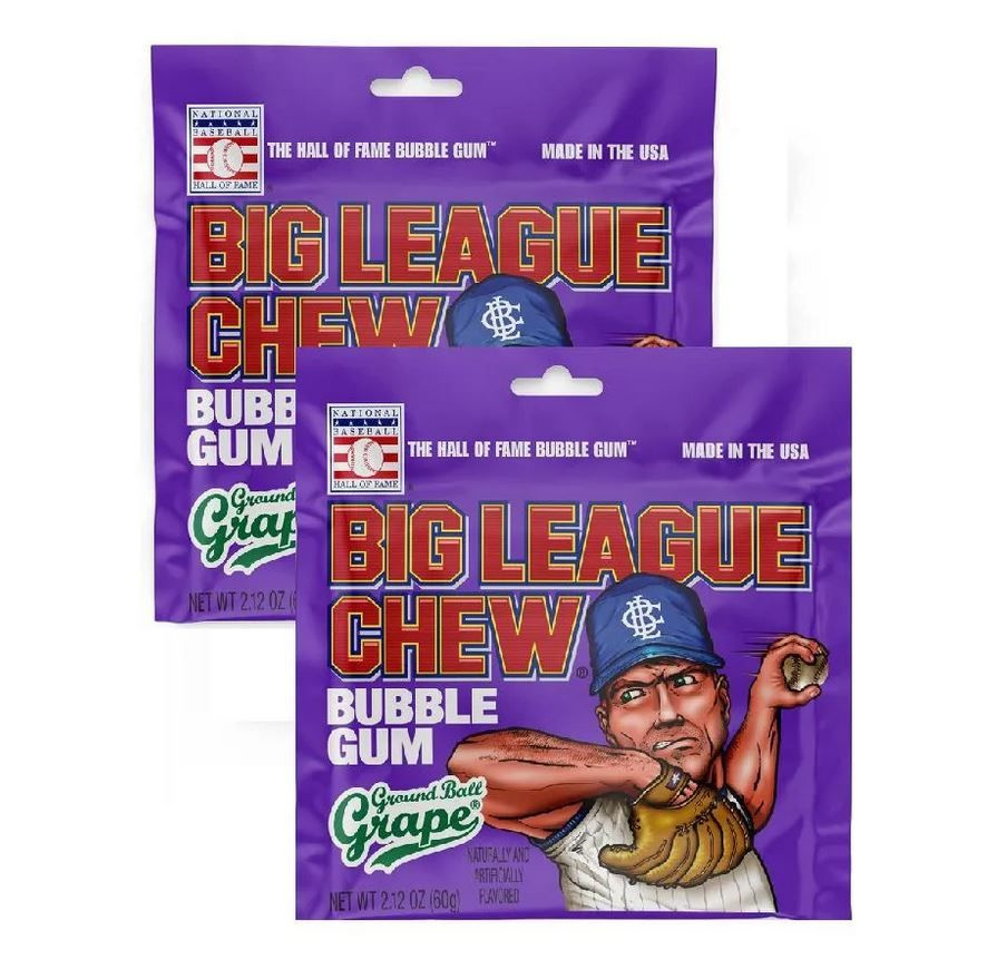 Жевательная резинка Big League Chew Виноград 2 шт*60гр, США #1
