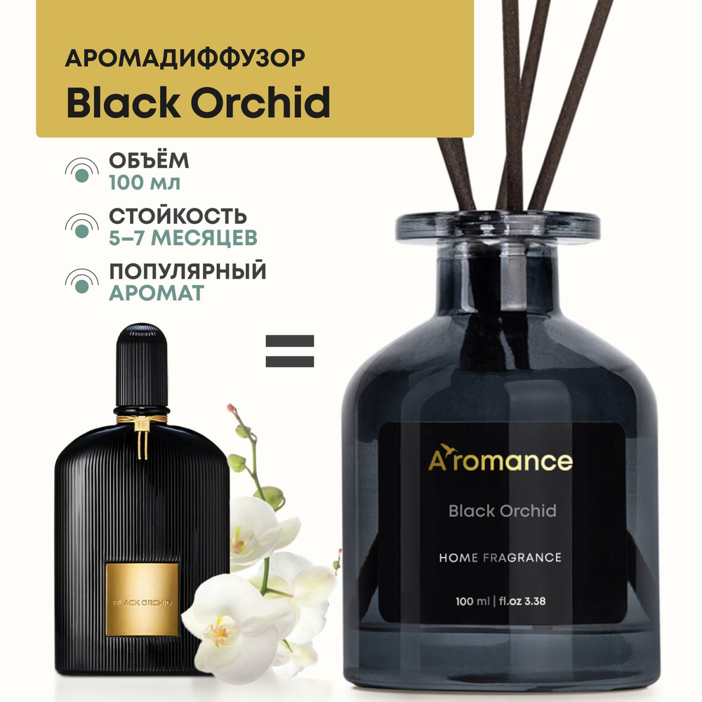 Ароматизатор для дома парфюм аромат диффузор с палочками Black Orchid 100 мл