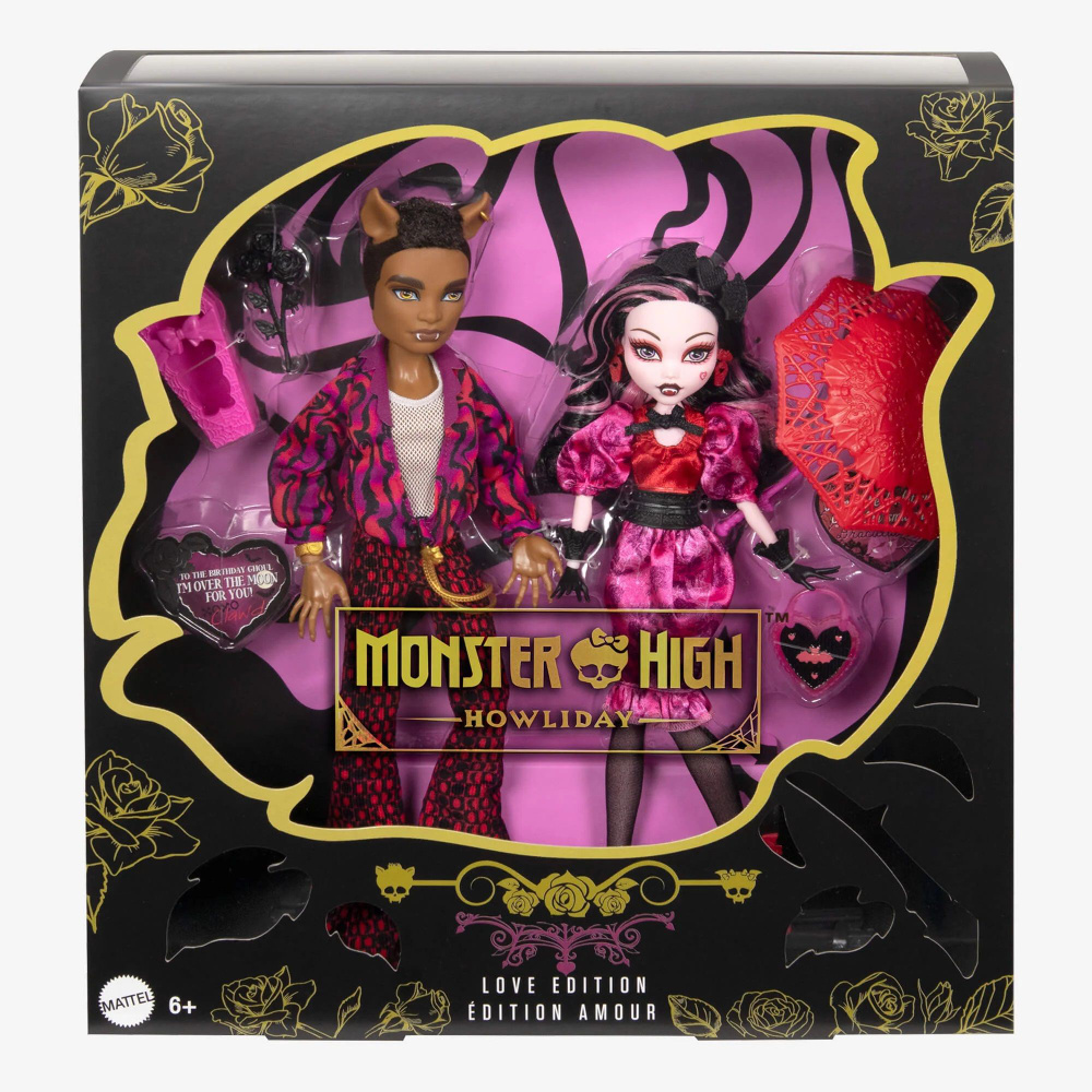 Кукла Monster High Дракулаура и Когтистый Волк, издание Howliday Love , HRP83  #1