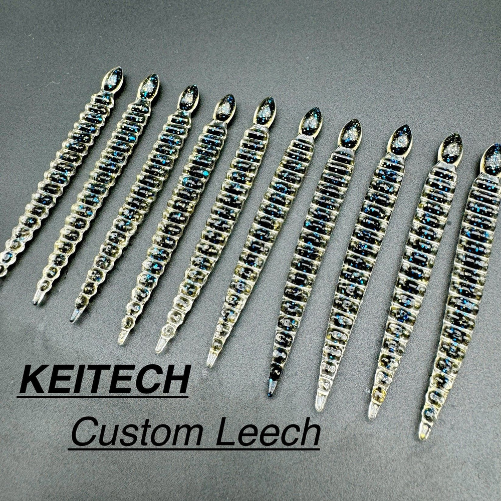 Силиконовая приманка KEITECH Custom Leech 8 см (упаковка - 10 шт) на окунь, щуку, судак  #1