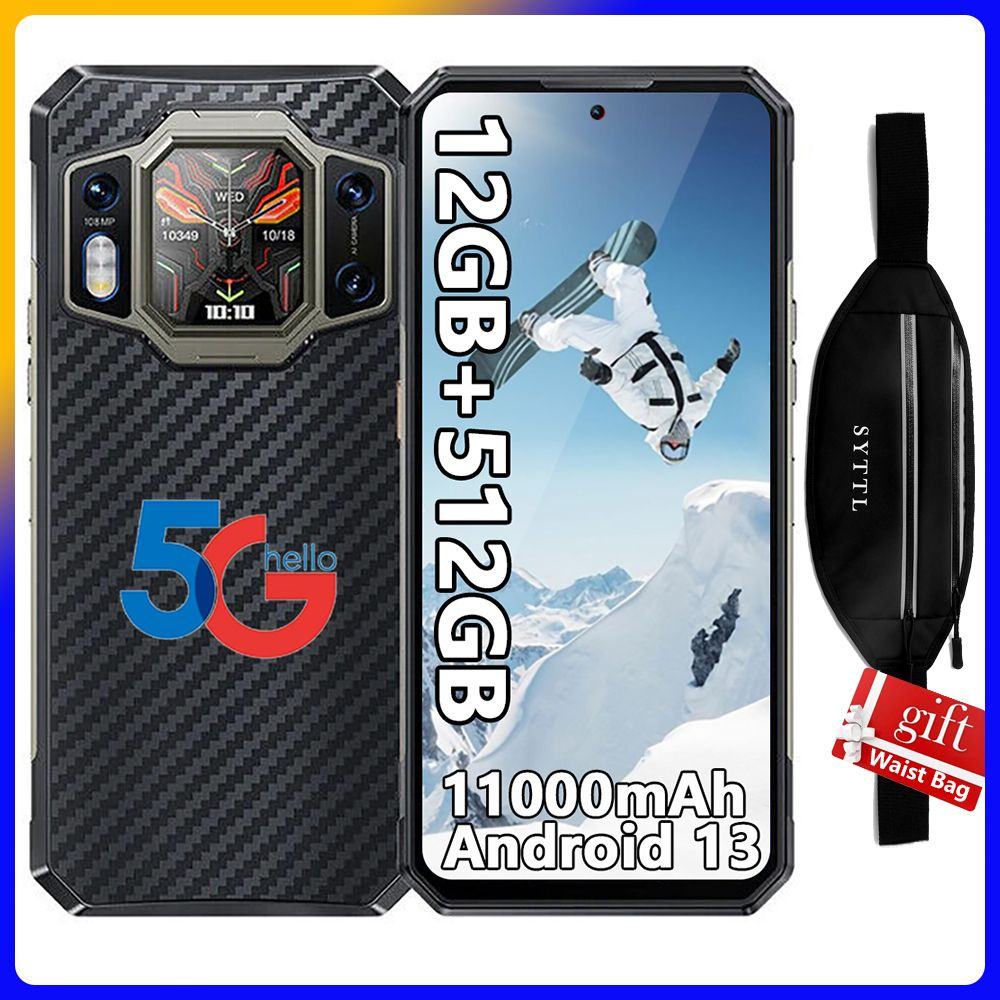 Oukitel Смартфон Oukitel WP30 Pro 120 Вт 5G Прочный смартфон Android 13 12  ГБ + 512 ГБ 11000 мАч 6,78 