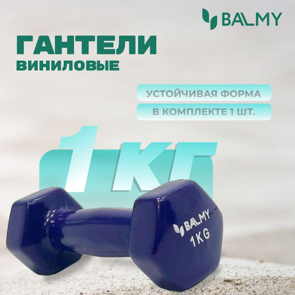 Гантели BALMY шестигранная для занятий спортом, 1 шт. по 1 кг, фиолетовый -  купить по выгодным ценам в интернет-магазине OZON (833783447)