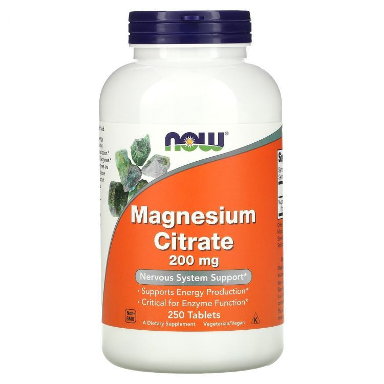 Now Foods,Magnesium Citrate 200 mg, Цитрат магния, 200 мг, 250 таблеток #1