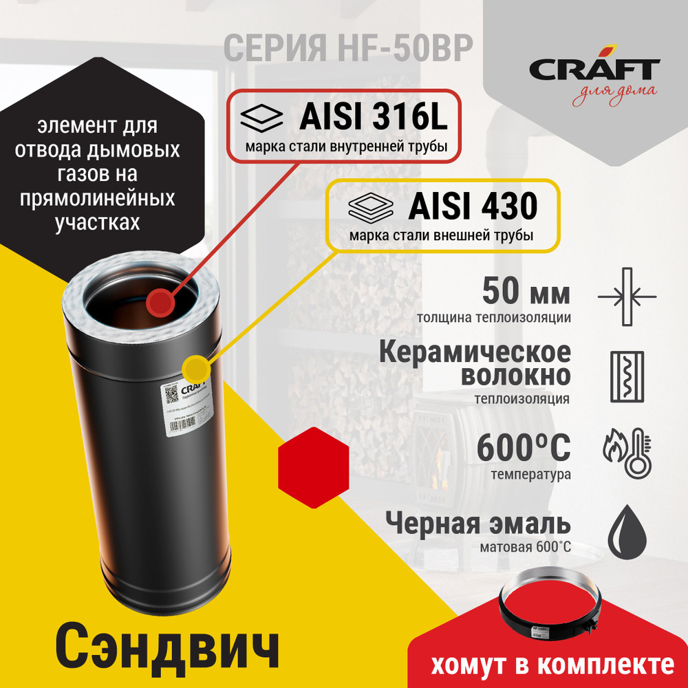 Сэндвич 500 Craft HF-50BP (316/0,8/эмаль) Ф115х200 #1