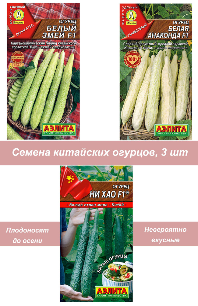 Семена китайских огурцов, 3 шт #1