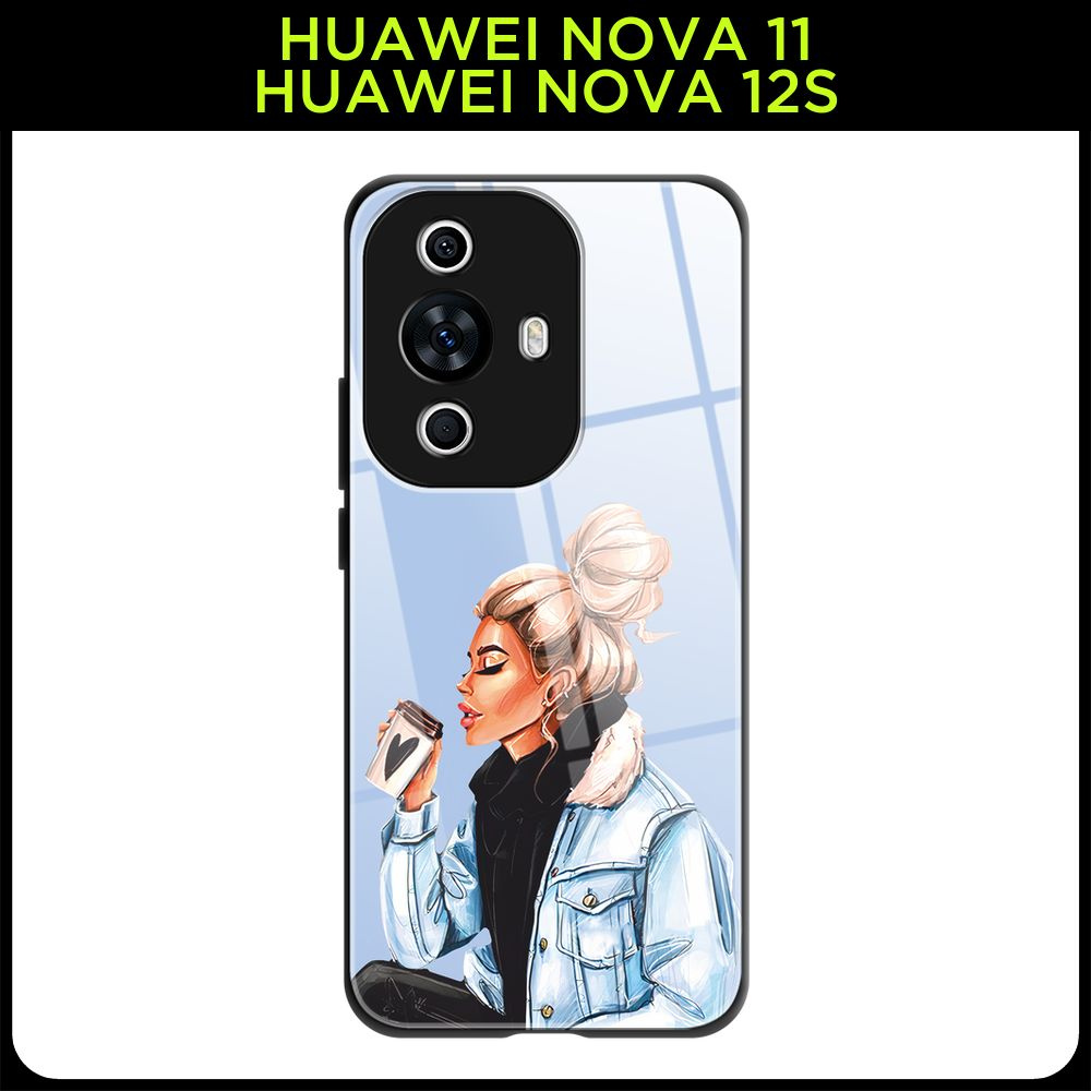 Стеклянный чехол на Huawei Nova 11/Nova 12S / Хуавей Нова 11/Нова 12S с  принтом 