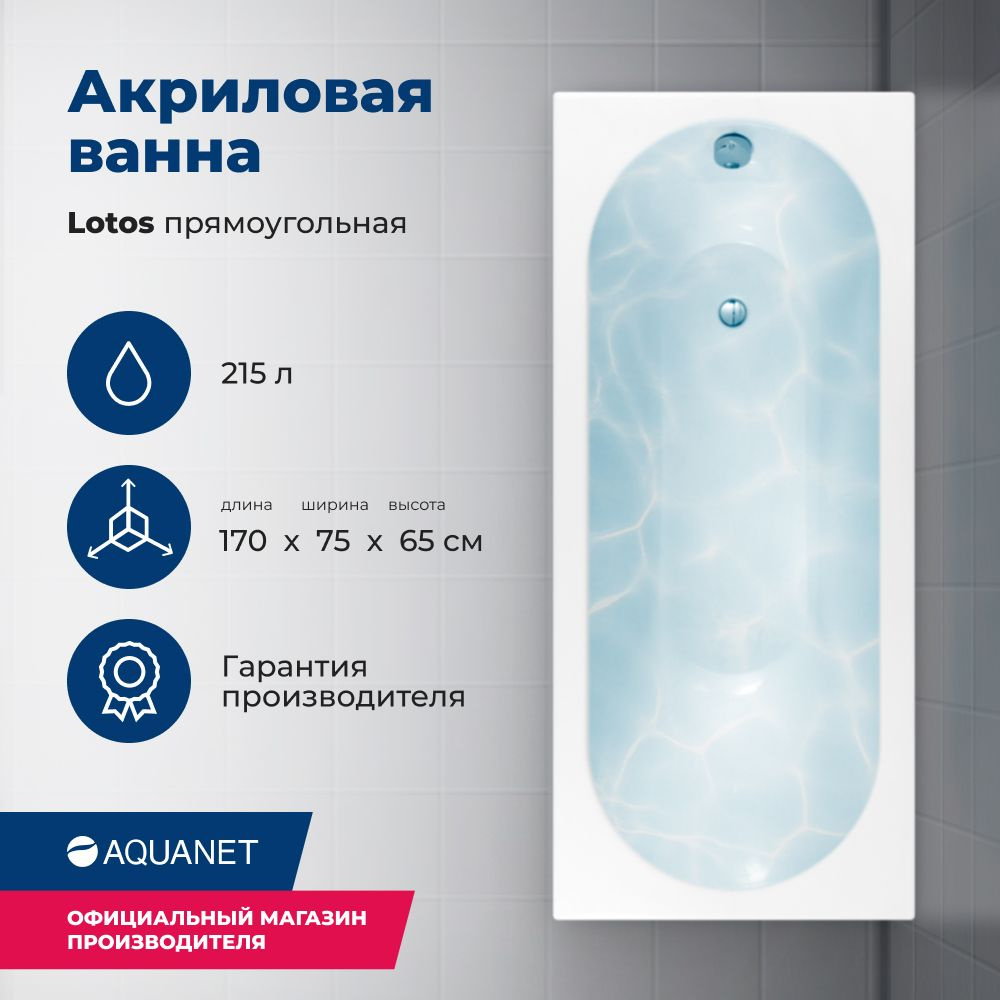 Акриловая ванна Aquanet Lotos 170x75 (с каркасом) #1