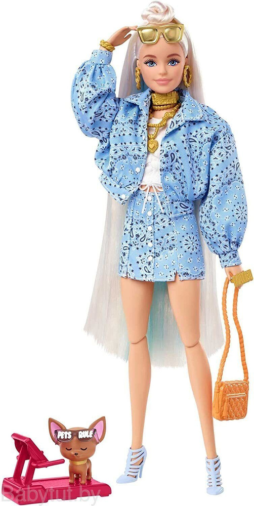 Кукла Barbie Extra Блондинка в джинсовой куртке HHN08 #1