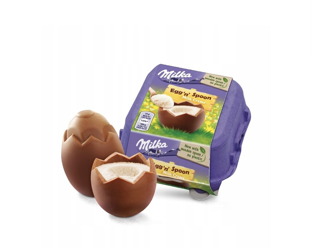Шоколадные яйца с начинкой Milka Egg 'n' Spoon Milk Creme 136 г ...