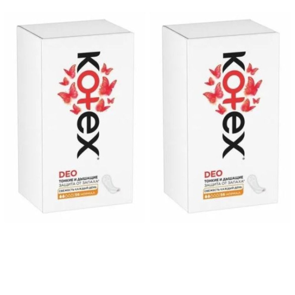Kotex Прокладки ежедневные Normal Deo, 56 шт - 2 уп - купить с ...