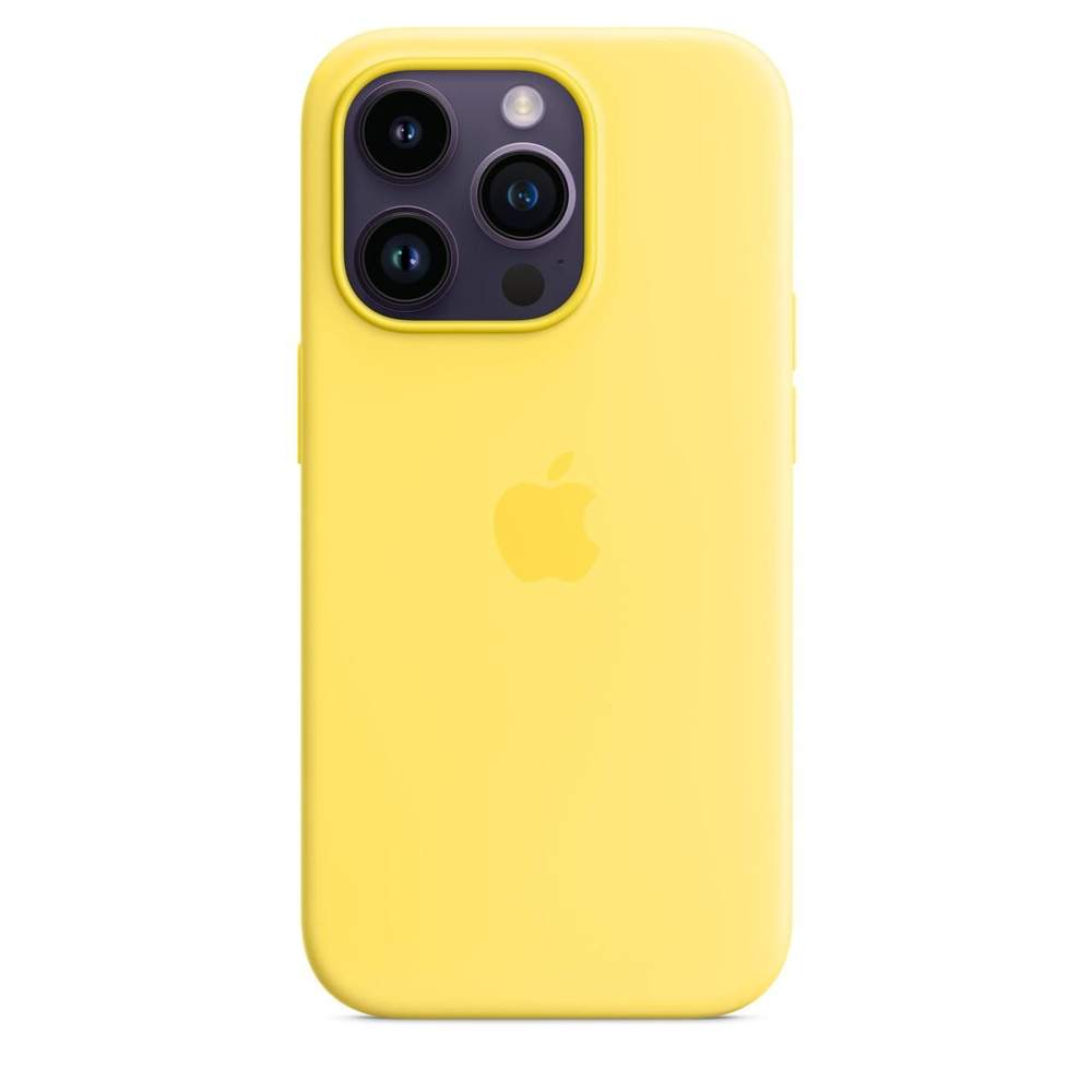 Чехол-накладка для iPhone 14 / Silicone Case MagSafe / Canary Yellow / Цветная анимация  #1