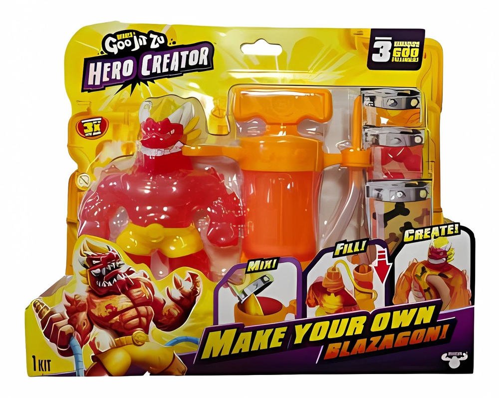 Hero Creator Blazagon 11 Cm - Action Figure Goo Jit Zu Con Ricariche E Texture - 2