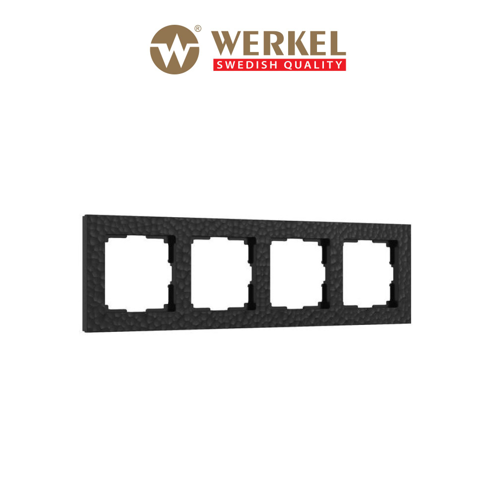 Рамка для выключателей и розеток пластиковая на 4 поста Werkel Hammer W0042408 черная  #1