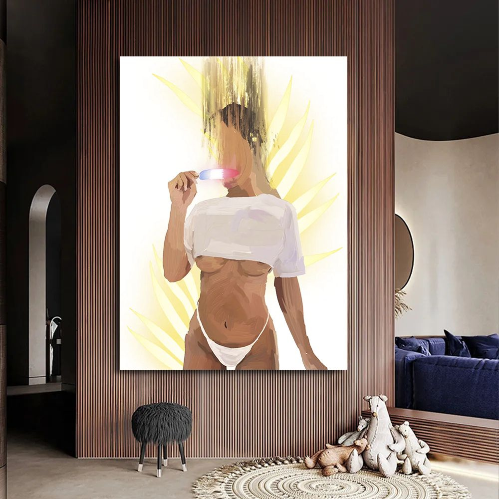 Картина красивая обнаженная девушка, девушка 18+, 80х110 см.  #1