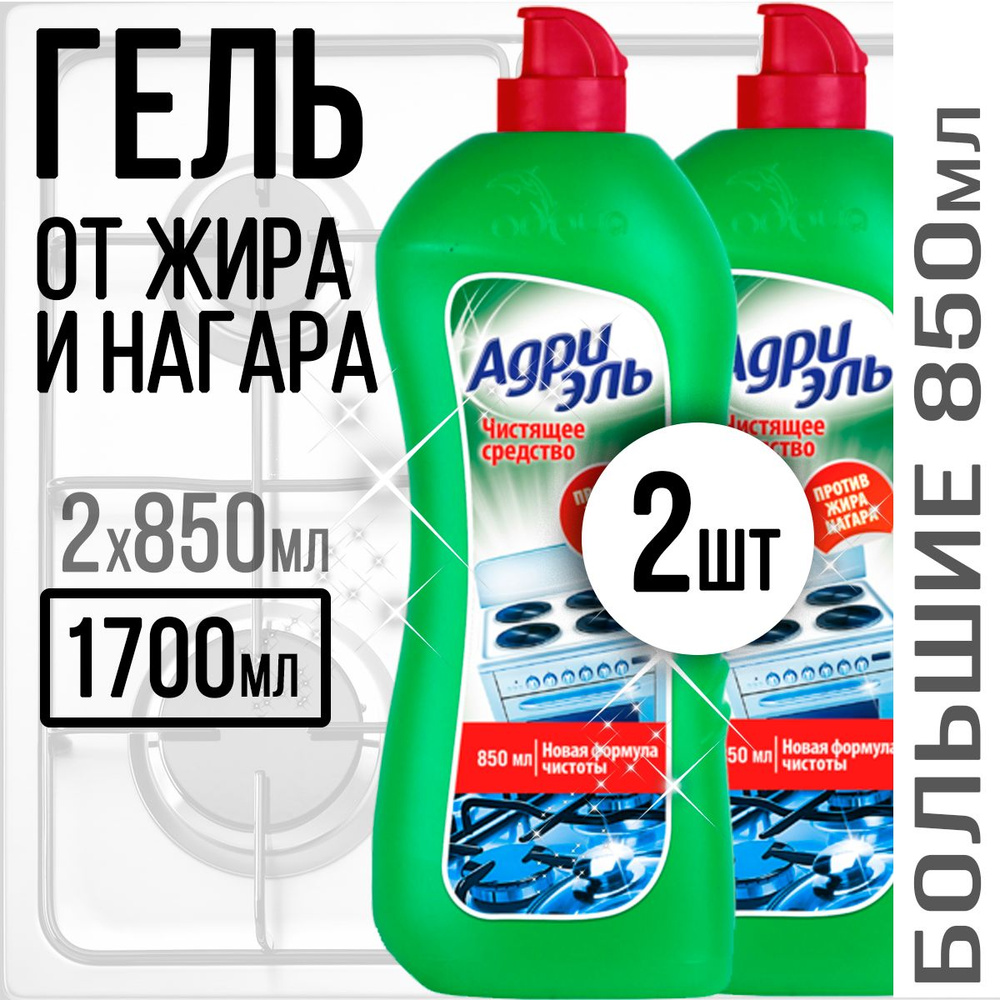 Чистящее средство от жира и нагара для кухни, гель антижир для плиты и ...