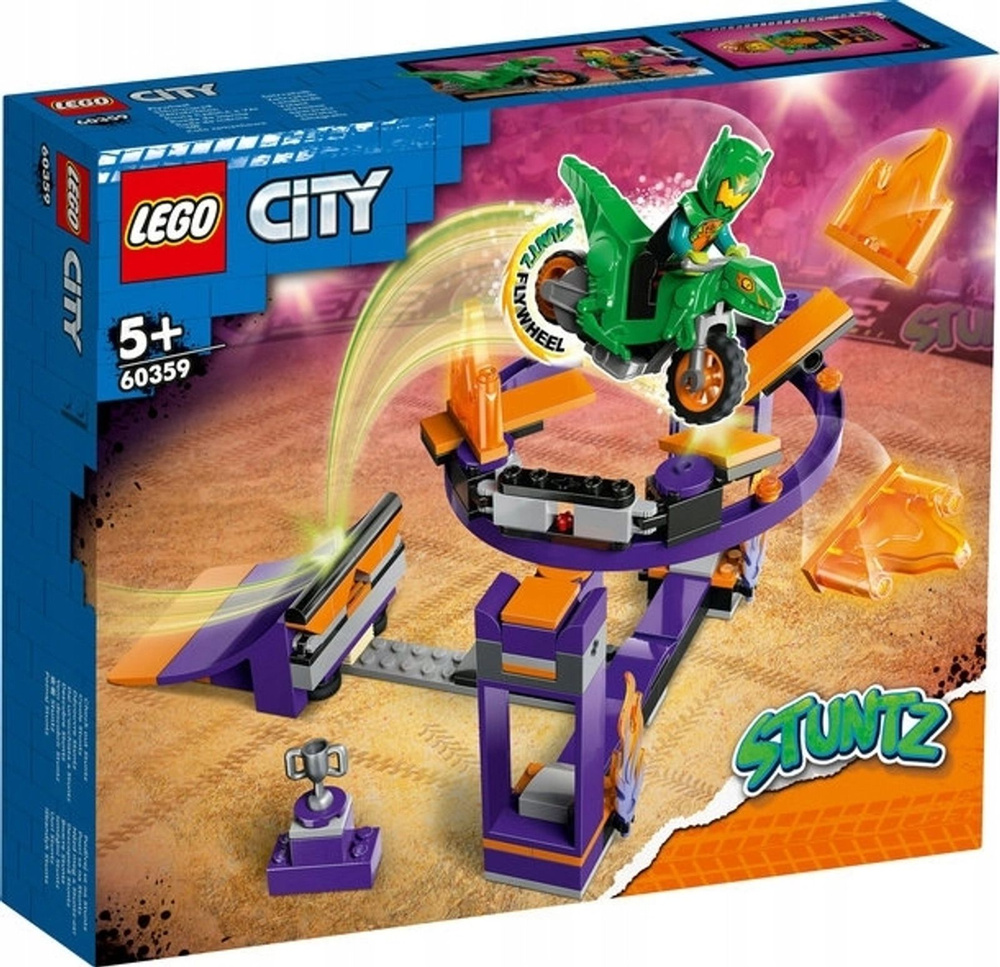 Конструктор LEGO City Stuntz Испытание каскадеров с трамплином и кольцом,  144 деталей, 5+, 60359