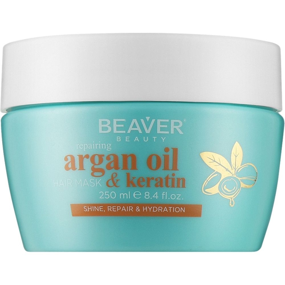 BEAVER Разглаживающая маска для волос Argan Oil & Keratin Hair Mask #1