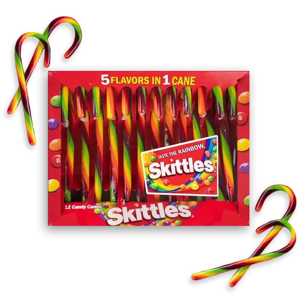 Леденцы "Трость" Skittles Candy Canes 1 коробка (12 шт. в наборе) 150 г США  #1