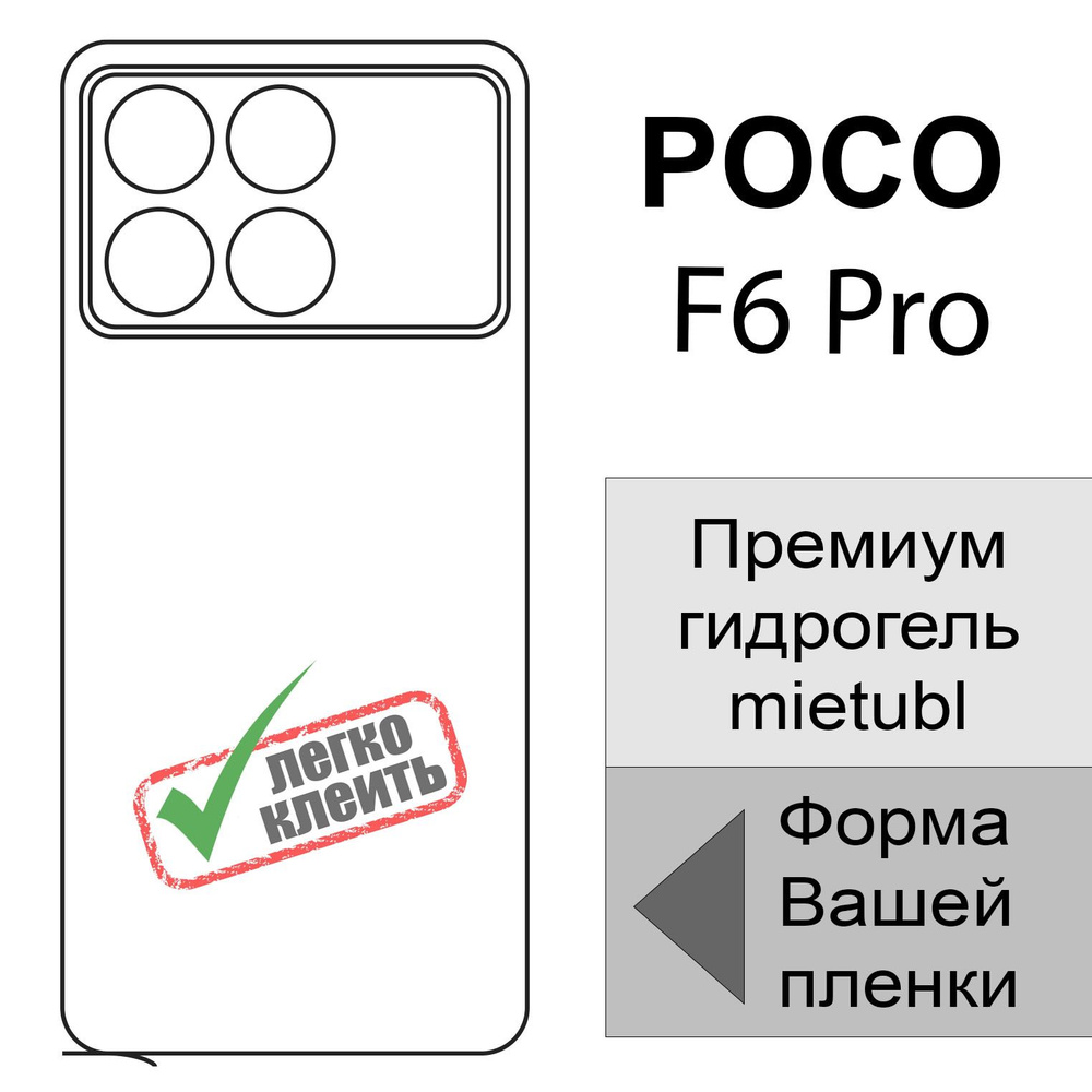 3 шт Гидрогелевая защитная пленка для POCO F6 Pro, матовая задняя  #1