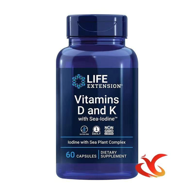 Life Extension Vitamins D and K with Sea-Iodine, Лайф экстеншн Витамины ...