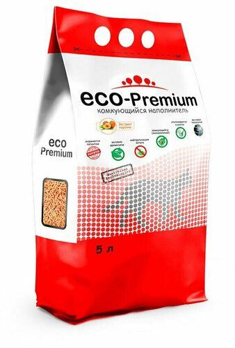 ECO-Premium Наполнитель Древесный Комкующийся Персик 1900г. #1