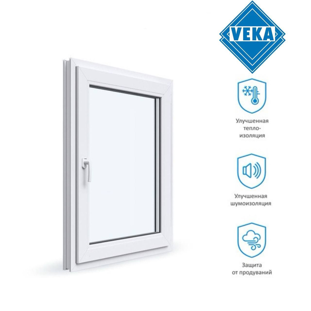 Одностворчатое окно VEKA WHS 60 (500ш х 500в) двухкамерное купить на ...