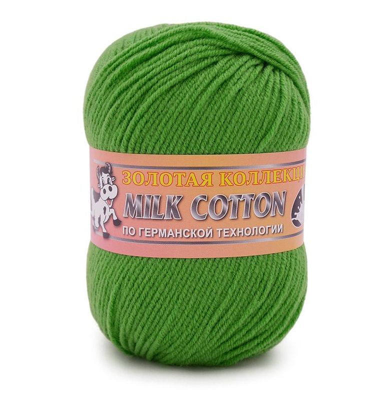 Пряжа COLOR CITY MILK COTTON (42-зеленый) 2 мотка #1