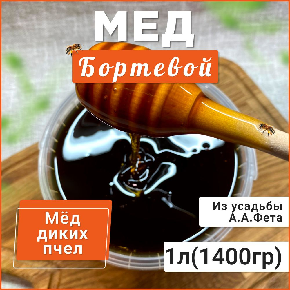 Мед бортевой(диких пчёл) 1л(1400 грамм) 2024г #1