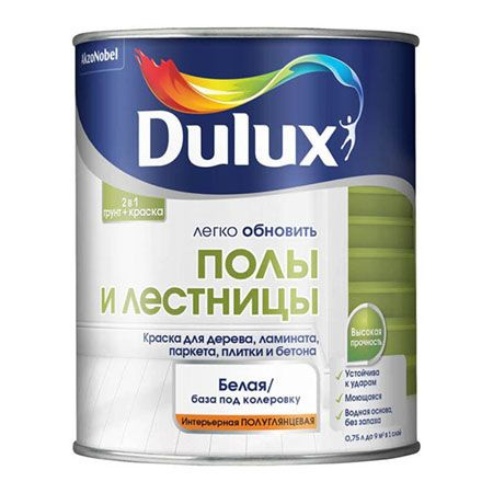 DULUX Краска Гладкая, Быстросохнущая, до 30°, Акриловая, Водно-дисперсионная, Полуглянцевое покрытие, #1