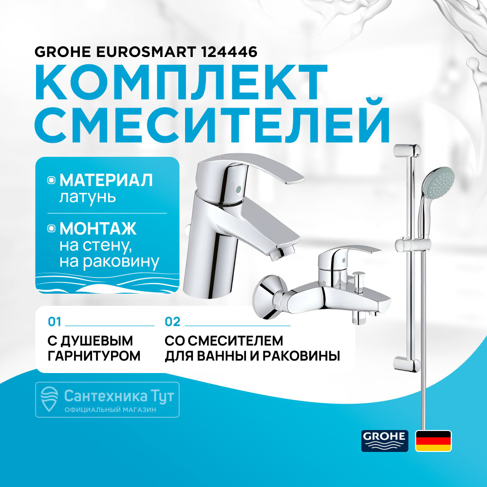 Комплект смесителей Grohe Eurosmart 124446 Хром #1