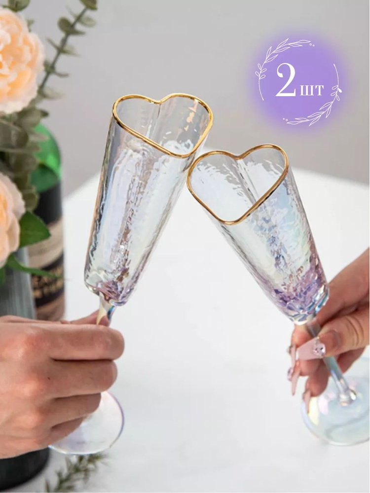 Бокалы для шампанского свадебные набор сердца купить c доставкой на ...