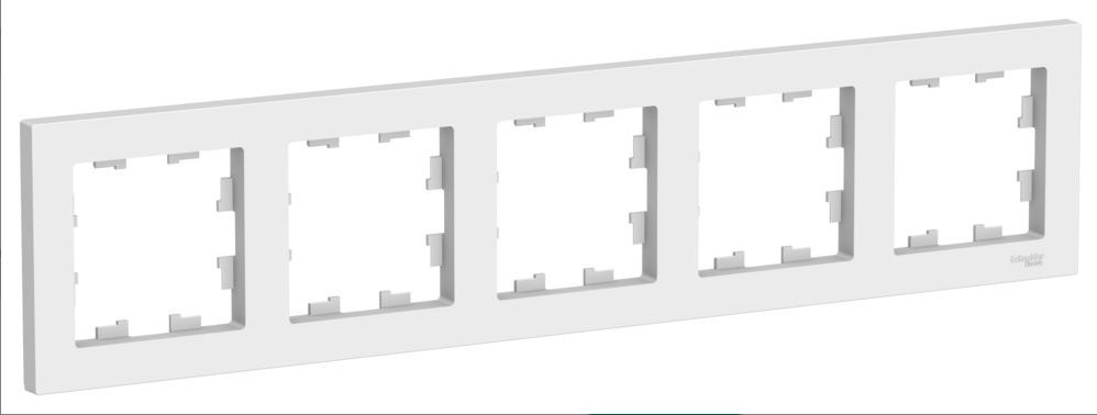 Рамка 5-местная Systeme (Schneider) Electric AtlasDesign для розеток и выключателей, белая (матовая) #1