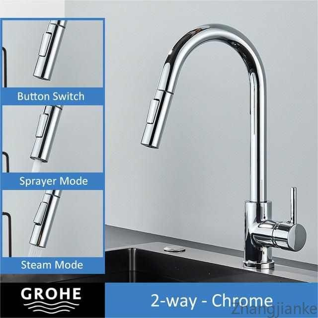 Смеситель для кухни GROHE, двойная функция, нержавеющая сталь, доступен в 6 цветах (GY2254KY-4Y)  #1