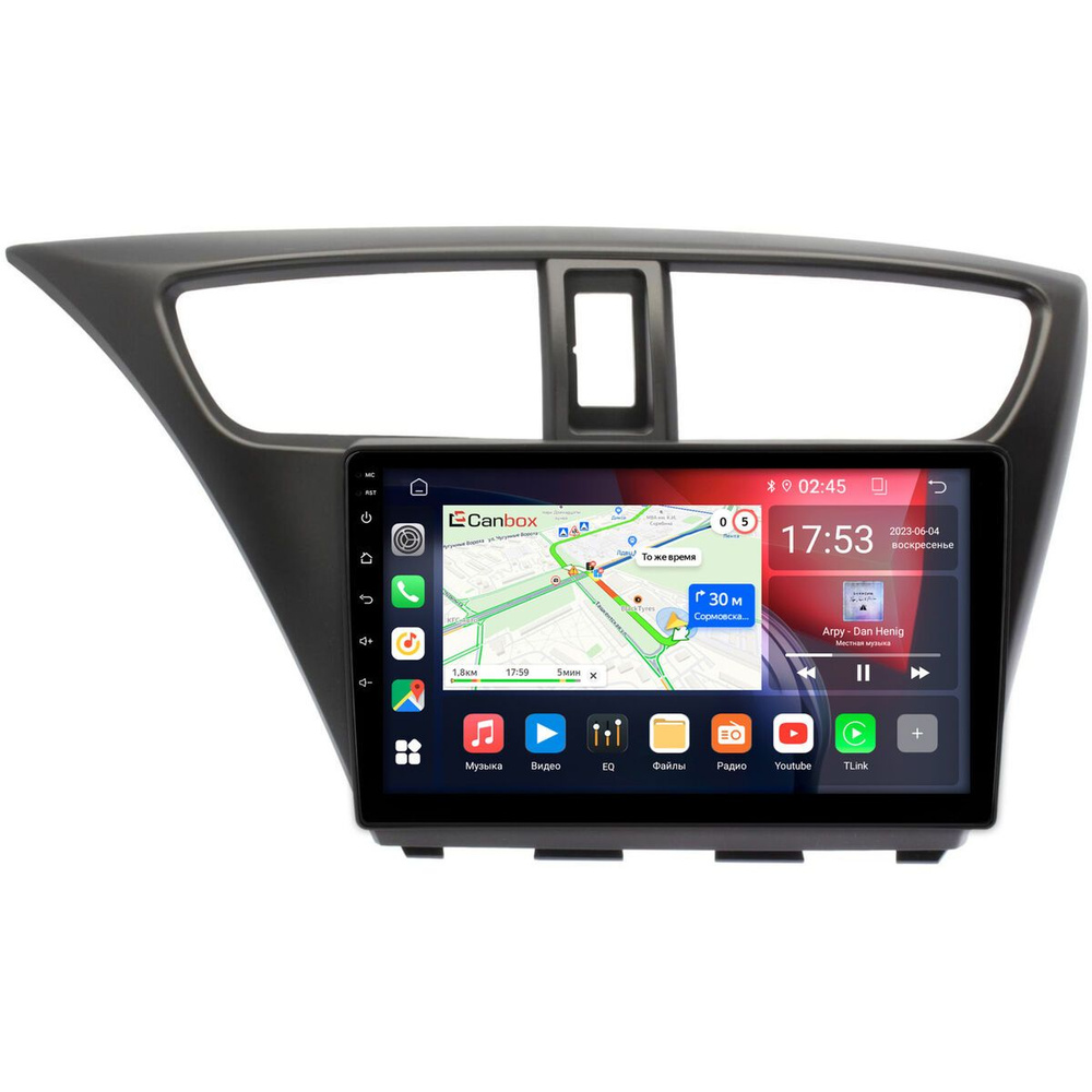 Штатная магнитола Honda Civic 9 5D 2011-2015 (левый руль, хэтчбэк) Canbox GT9-0108 2/32 Android 10 (IPS #1