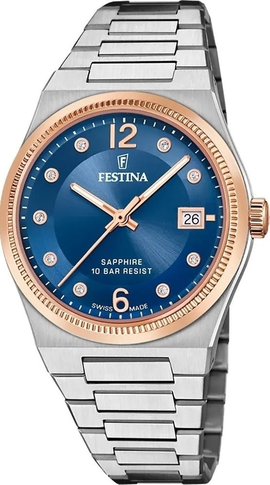 Festina Часы наручные Кварцевые Швейцарские кварцевые наручные женские часы Festina Swiss Made F20037/2 #1