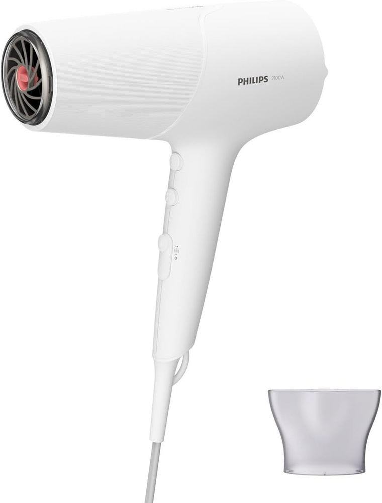 Philips Фен для волос Фен BHD500/10, Ionic Care 2300 Вт, скоростей 6, белый  #1