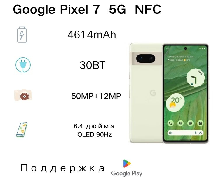 Google Смартфон Google Смартфон Pixel 7 Доступна в России, глобальная версия, с NFC. Global 8/128 ГБ, #1