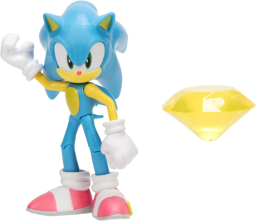 Sonic The Hedgehog фигурка Соник с желтым алмазом, Modern Sonic with Yellow Chaos Emerald Collectible #1